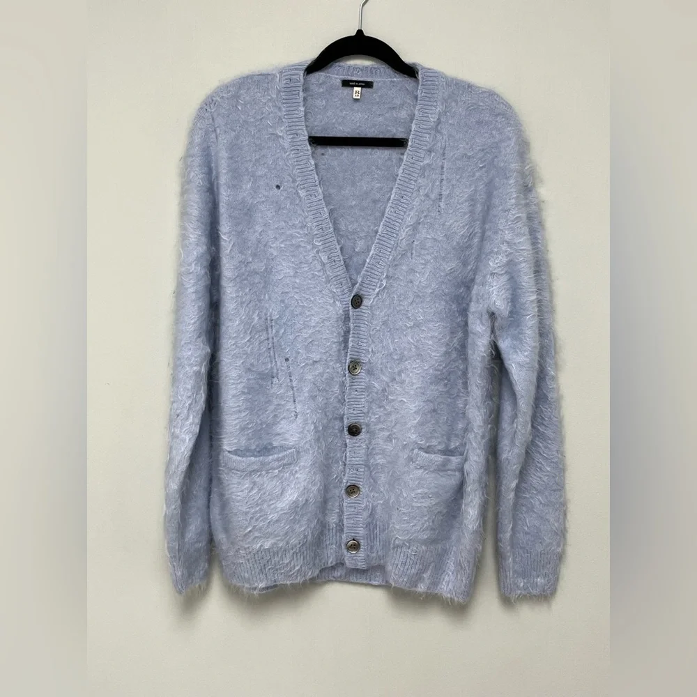 R13 Japanese Brushed Cashmere Cardigan - Light Blue. Size medium - Picture 12 of 14